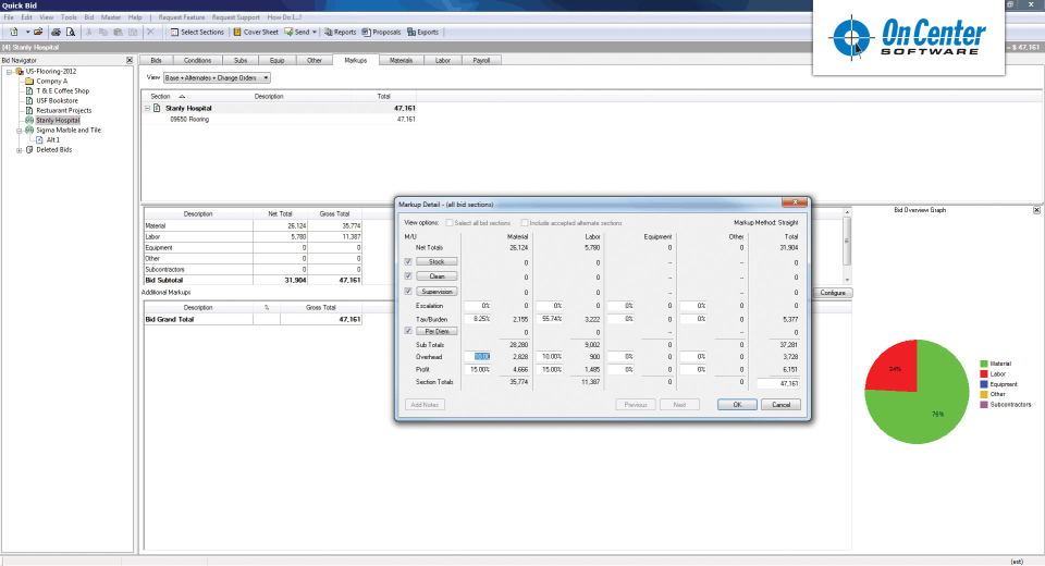 screenshot of Quick Bid